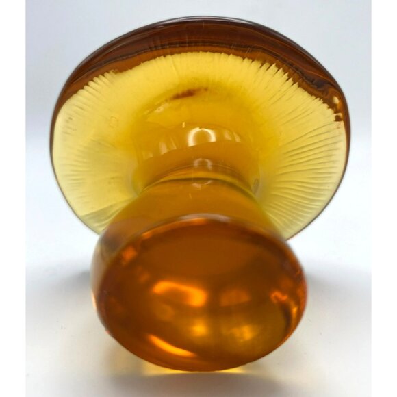 3 Viking Glass Mushrooms Persimmon Orange Amber Frosted Vintage MCM 60s 70s RARE - Picture 6 of 11